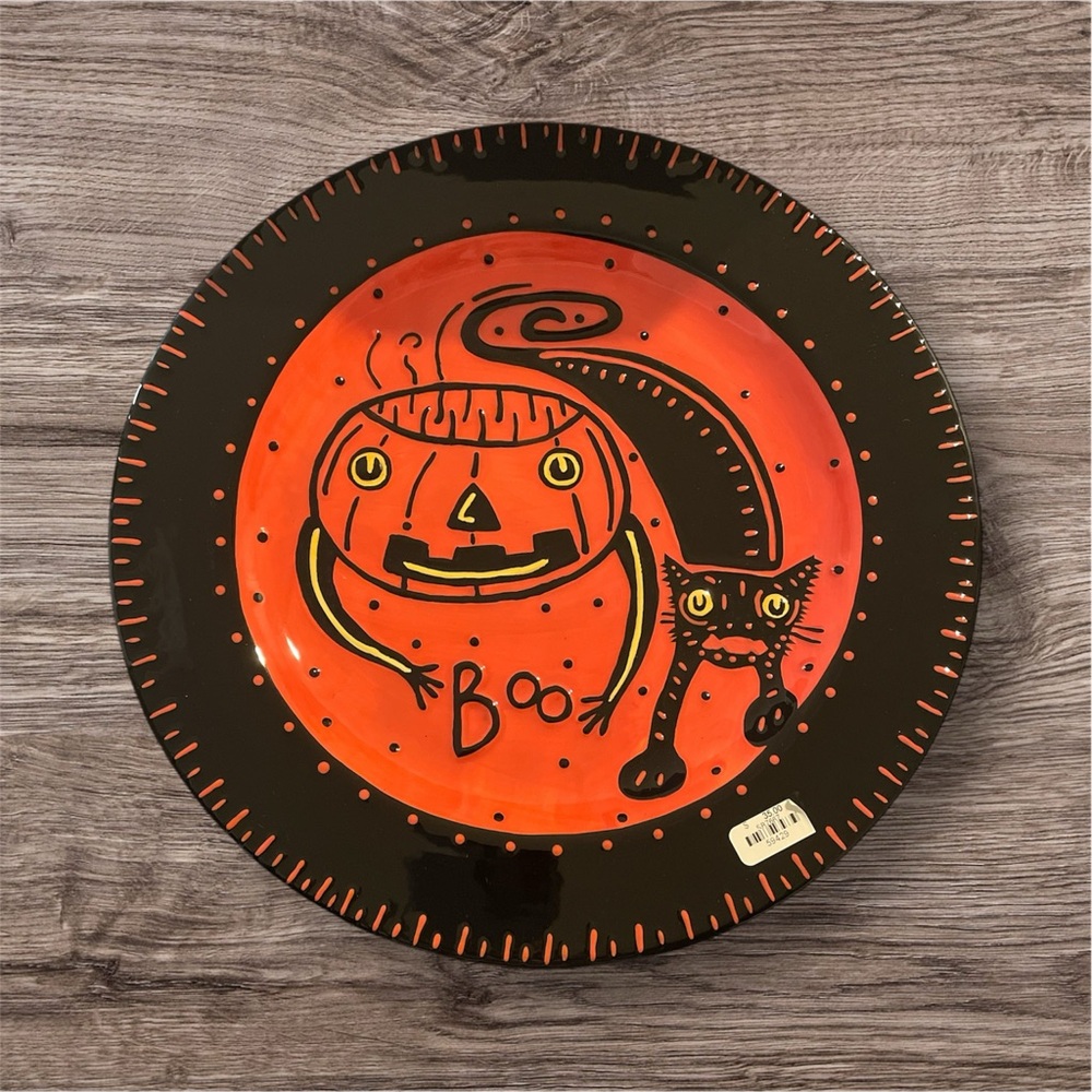 Bethany Lowe Halloween Plate - Black and Orange